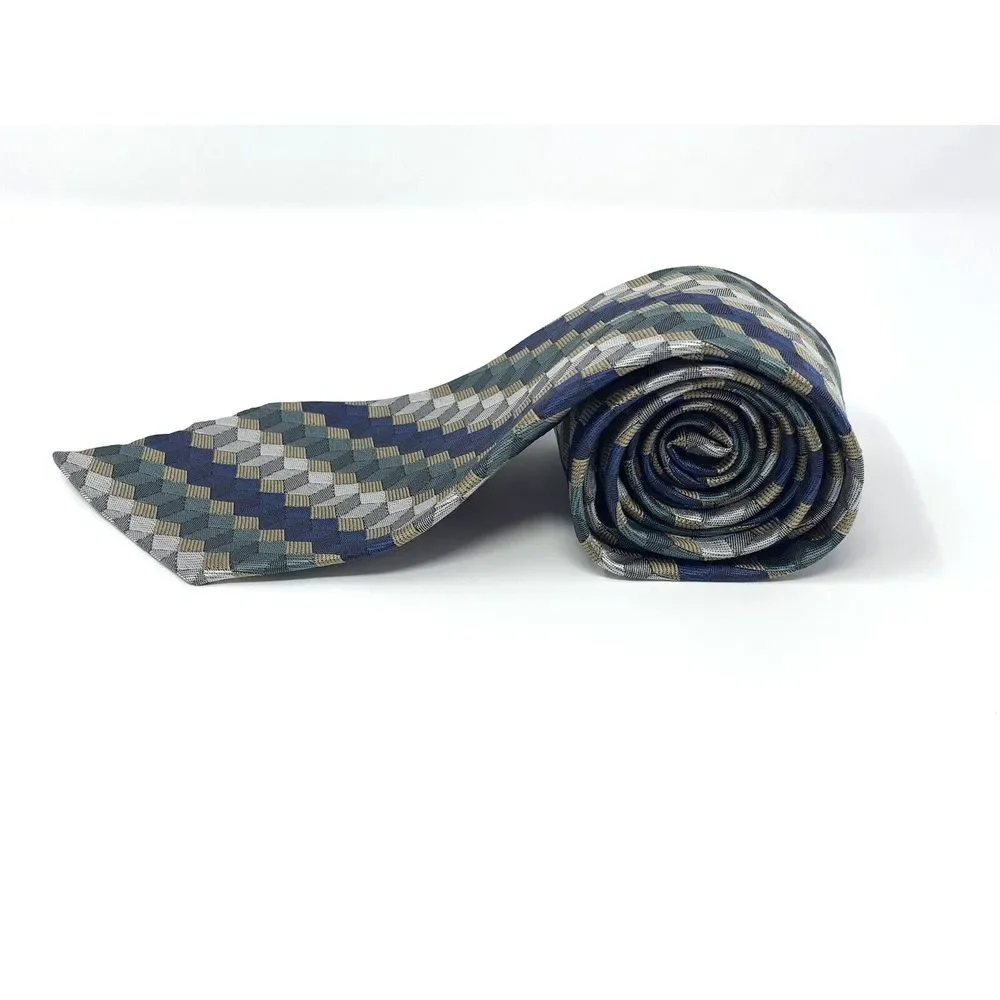 XMI for Nordstrom Geometric 100% Silk Men's Neck Tie Length‎ 58